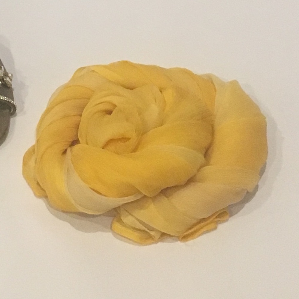 Sunshine Yellow silk scarf wrap shawl hijab turban - Picture 1 of 6